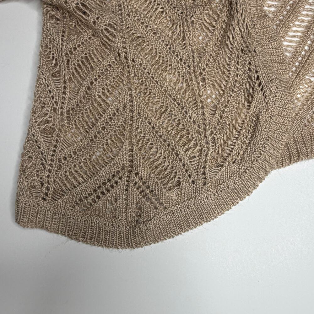 Roz & Ali Khaki Crochet Cardigan Sweater Plus Size 2X - Picture 3 of 6